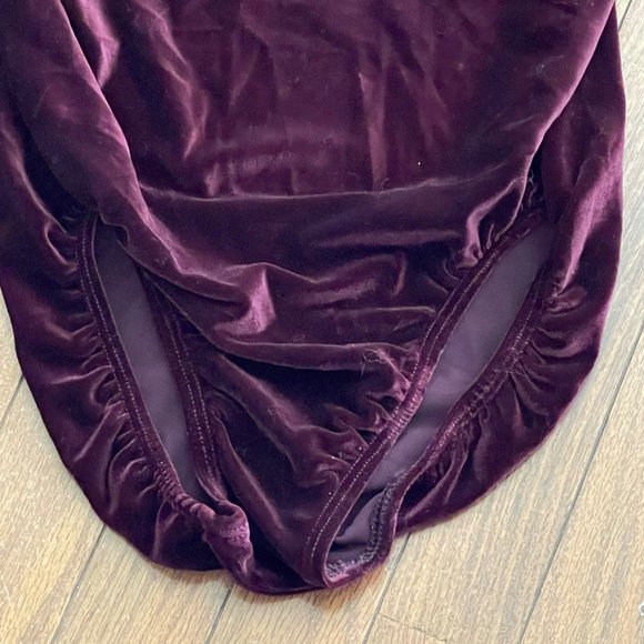 New GK Elite Sportswear Burgundy Velour Gem Dance Ballet Leotard Adult Large - Picture 2 of 15